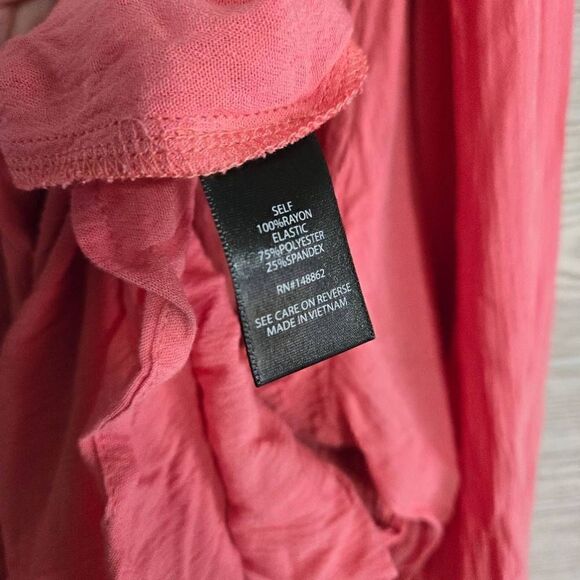 Torrid Gauze Long Sleeve Blouse SZ 3 (22/24) Stretchy Salmon - Picture 2 of 5